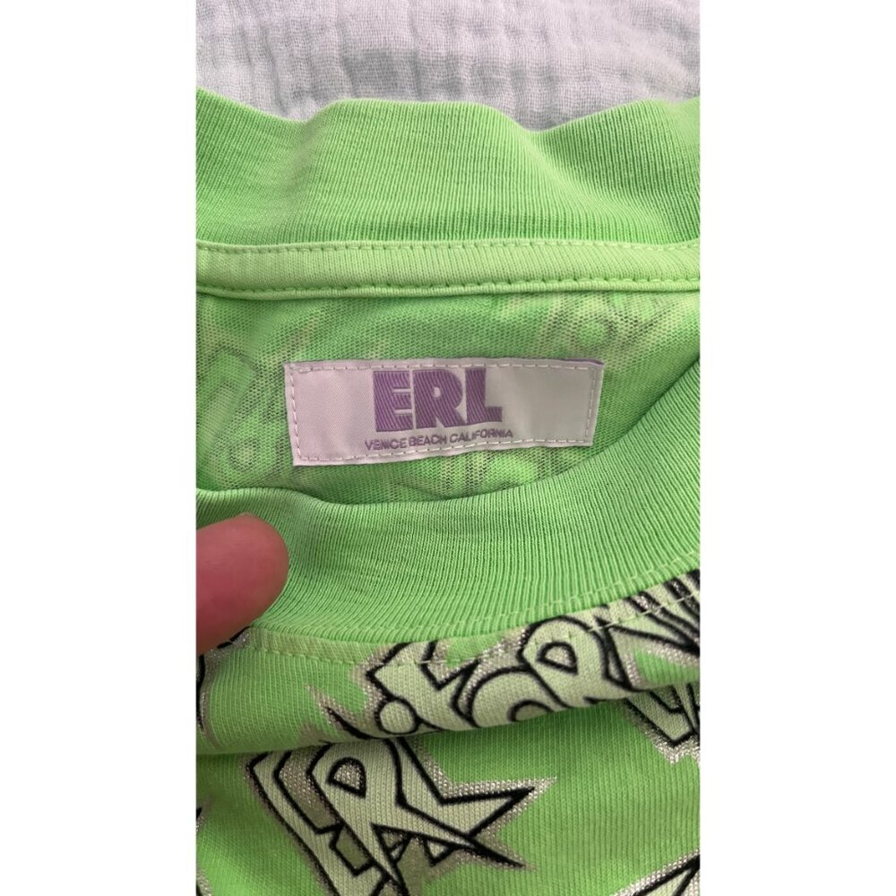 ERL SURF VENICE BEACH METALLIC SCRIPT PRINT LONG SLEEVE SHIRT - Picture 7 of 9